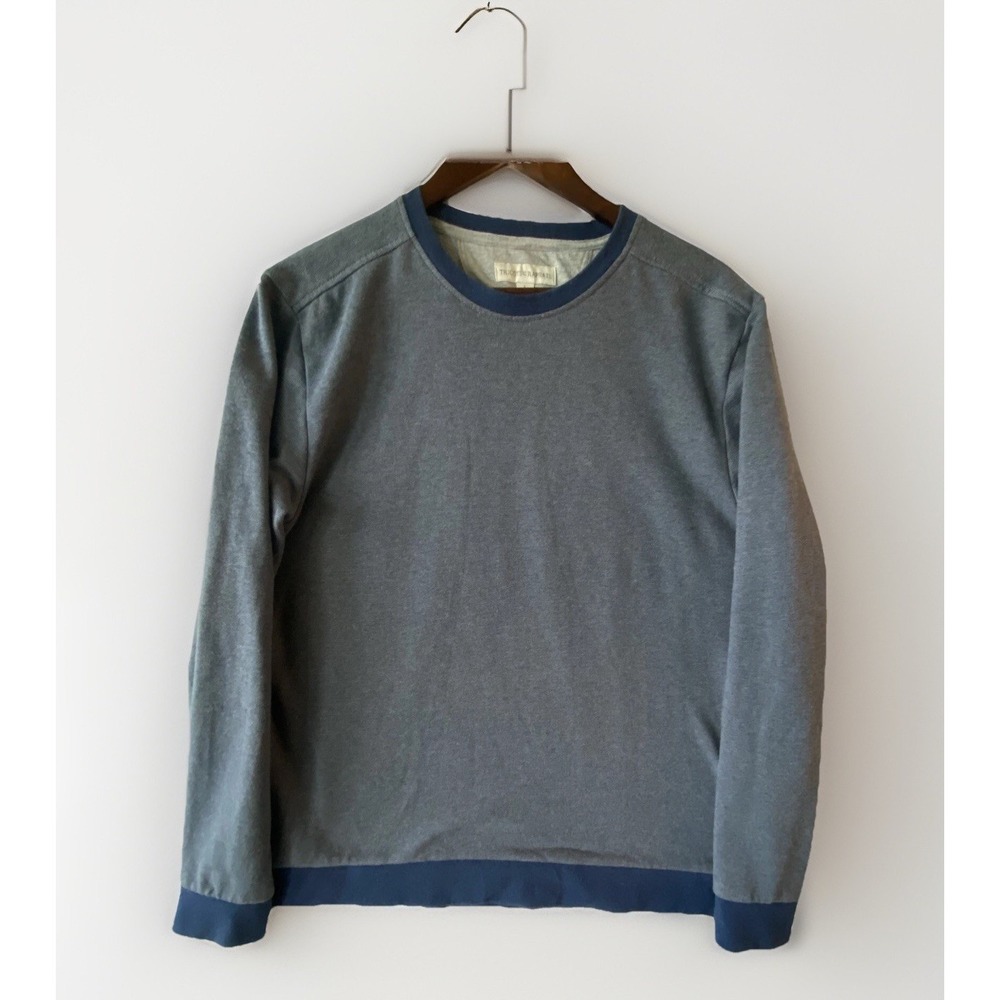 Tricots St Raphael Large Mens Blue Long Sleeve Henley Pullover Athleisure